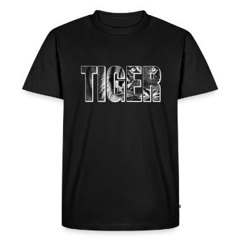 IDÉE CADEAU DE LETTRAGE TIGRE - T-shirt Premium bio Homme - noir - Devant - Nico (187cm)