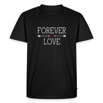 FOREVER LOVE - Valentine's Day Birthday Christmas - Men's Premium Organic T-Shirt - black - Front - Nico (187cm)