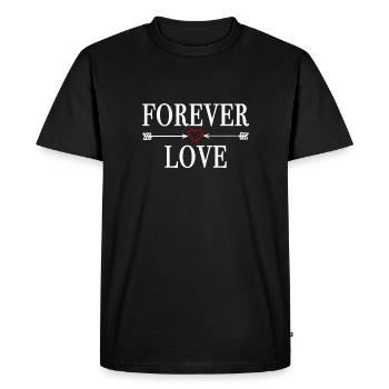 FOREVER LOVE - Valentine's Day Birthday Christmas - Men's Premium Organic T-Shirt - black - Front - Nico (187cm)