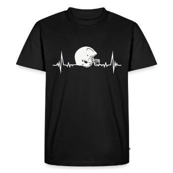 ECG Pulse Heart Line Football Helmet US Sports Gift - Men's Premium Organic T-Shirt - black - Front - Nico (187cm)