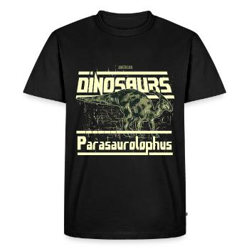Parasaurolophus, cool dinosaur kids design - Men's Premium Organic T-Shirt - black - Front - Nico (187cm)