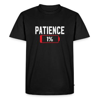 Battery Patience Work Stress - Men's Premium Organic T-Shirt - black - Front - Nico (187cm)