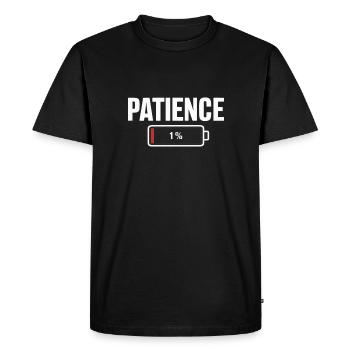 Battery Battery Patience Work Stress - Men's Premium Organic T-Shirt - black - Front - Nico (187cm)
