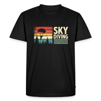 Skydiving Vintage Retro Sunset - Men's Premium Organic T-Shirt - black - Front - Nico (187cm)