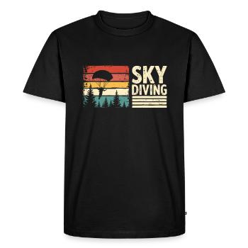 Skydiving Vintage Retro Sunset - Men's Premium Organic T-Shirt - black - Front - Nico (187cm)