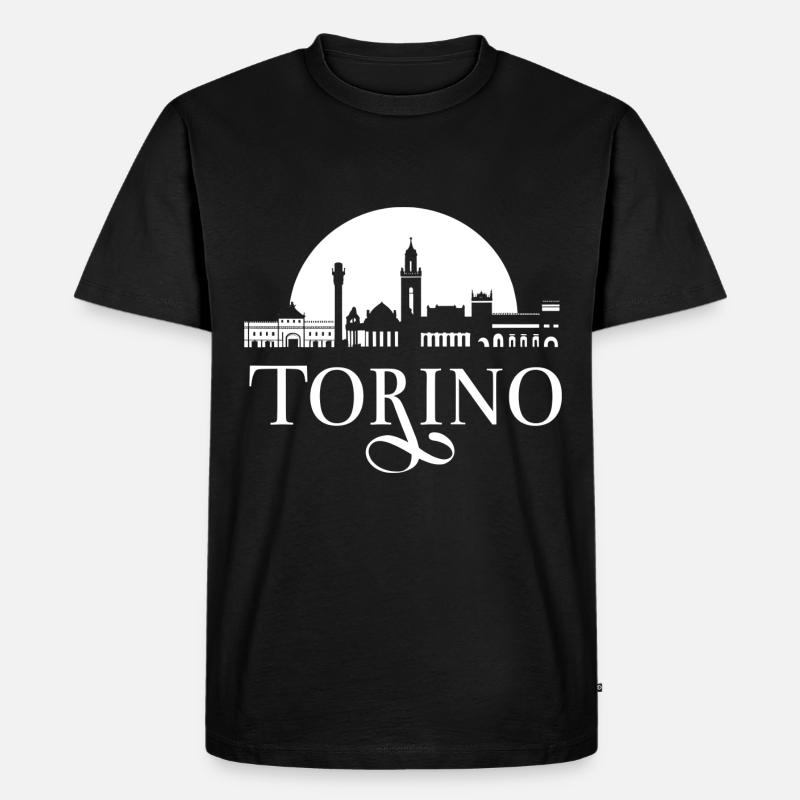 Piemont Skyline - Männer Premium Bio T-Shirt - Schwarz