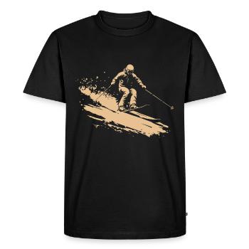 Ski Skiing Winter sports vintage - Men's Premium Organic T-Shirt - black - Front - Nico (187cm)