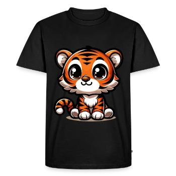 Cute Tiger Baby - Men's Premium Organic T-Shirt - black - Front - Nico (187cm)