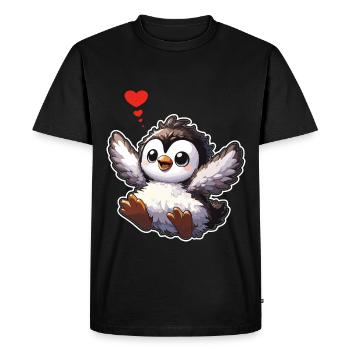 Pingouins mignons Petit pingouin Pingouin amoureux des pingouins - T-shirt Premium bio Homme - noir - Devant - Nico (187cm)