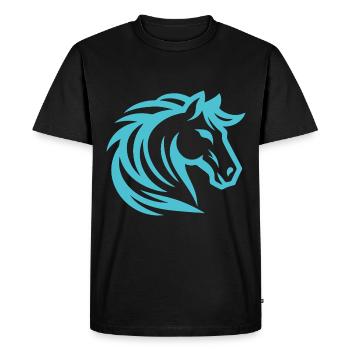 Blue Horse Design pour le cheval et les amateurs d’équitation - T-shirt Premium bio Homme - noir - Devant - Nico (187cm)