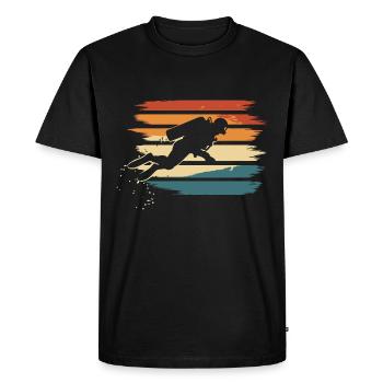 Plongée sous-marine Plongée Diving Diver Vintage - T-shirt Premium bio Homme - noir - Devant - Nico (187cm)