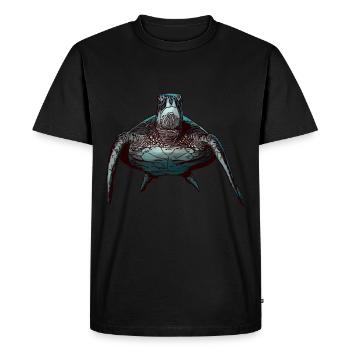 Tortue motif animal animal motif animal - T-shirt Premium bio Homme - noir - Devant - Nico (187cm)