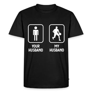 Your Husband My Husband - Basketball - - Men's Premium Organic T-Shirt - black - Front - Nico (187cm)