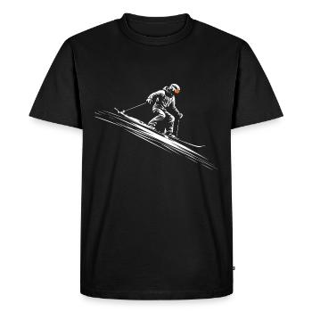 Ski Skiing Winter sports vintage - Men's Premium Organic T-Shirt - black - Front - Nico (187cm)