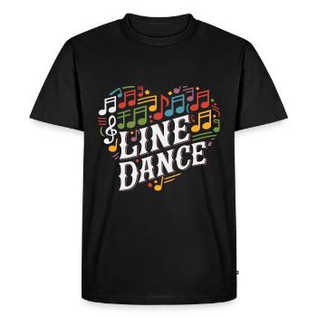 Danse en ligne Danser avec l’amour et le cœur - T-shirt Premium bio Homme - noir - Devant - Nico (187cm)
