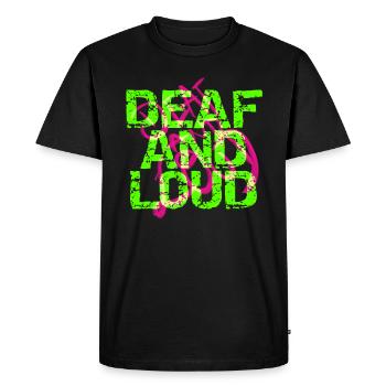 Sourd et bruyant - T-shirt Premium bio Homme - noir - Devant - Nico (187cm)