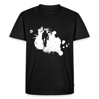 Splashing water - Cycling - (3) - Men's Premium Organic T-Shirt - black - Front - Nico (187cm)