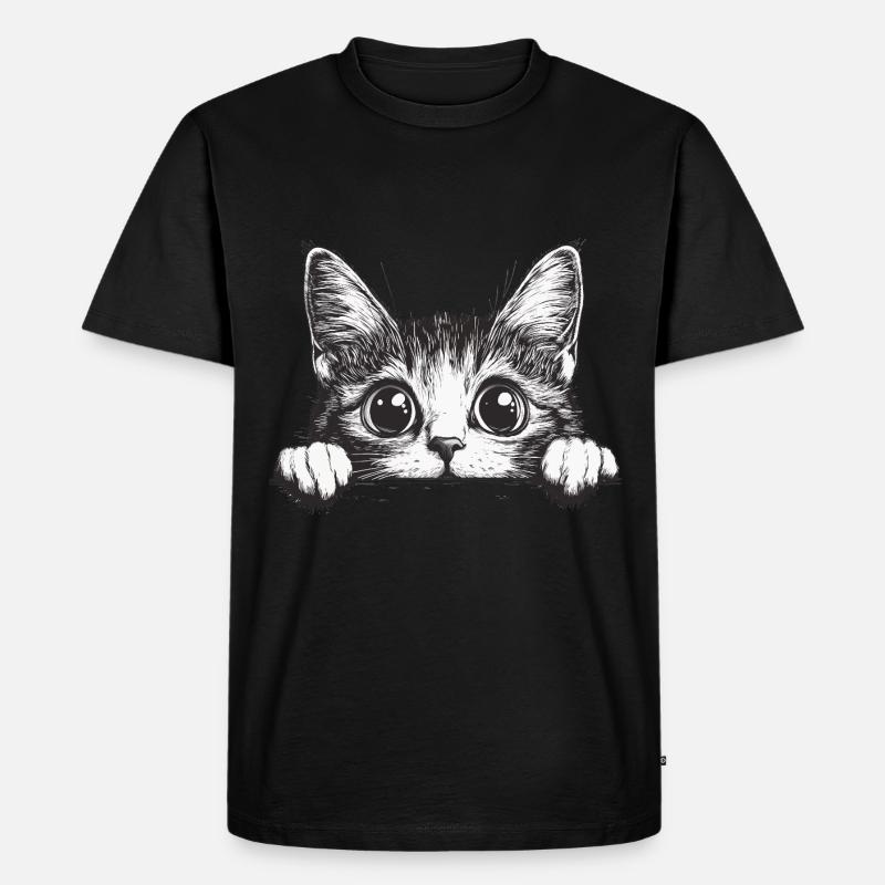 Katze - Männer Premium Bio T-Shirt - Schwarz
