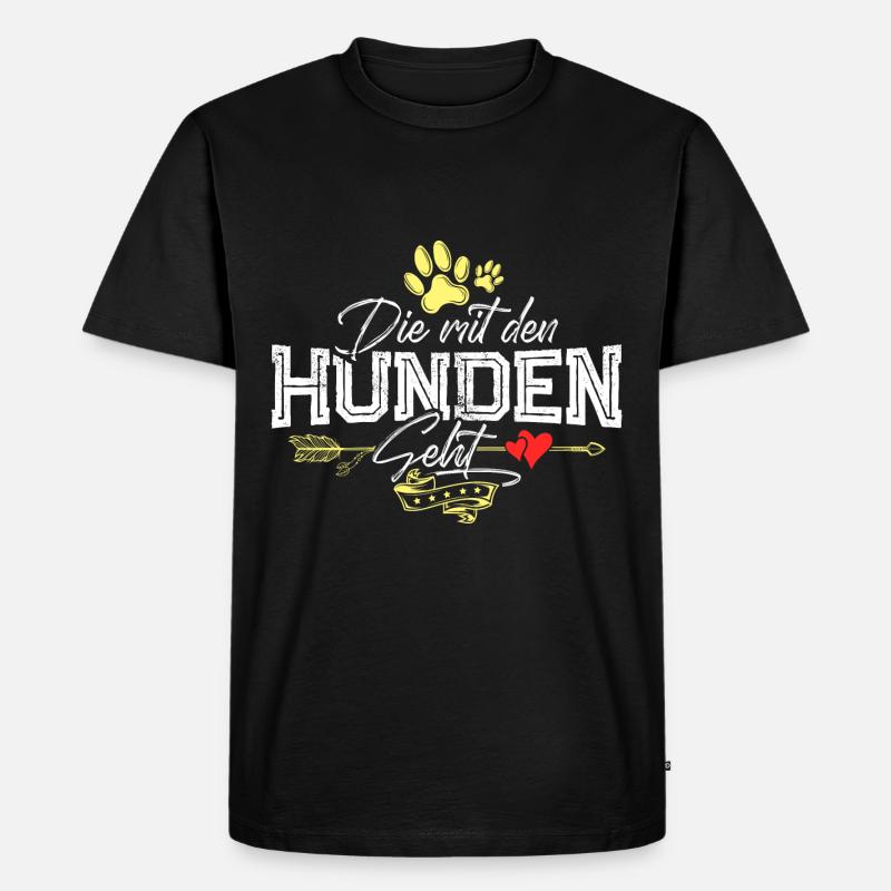 Die mit den Hunden geht - Männer Premium Bio T-Shirt - Schwarz