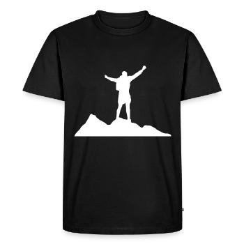 Mountain - Hiking - (24) - Men's Premium Organic T-Shirt - black - Front - Nico (187cm)