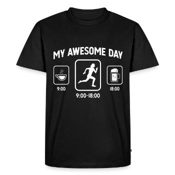 My Awesome Day - Beer - Female Running - - Men's Premium Organic T-Shirt - black - Front - Nico (187cm)