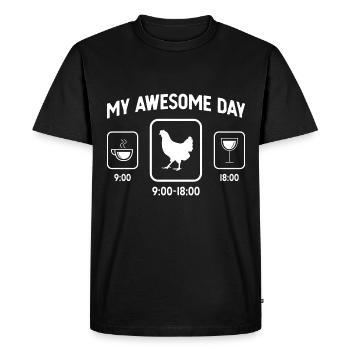My great day - Wine - Hen - - Men's Premium Organic T-Shirt - black - Front - Nico (187cm)