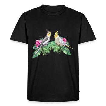 Perruche perruche calopsitte - T-shirt Premium bio Homme - noir - Devant - Nico (187cm)