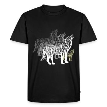 Wolfmond Rudder Wolf Moon - Men's Premium Organic T-Shirt - black - Front - Nico (187cm)