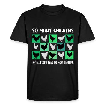 J’ai les plus belles poules - T-shirt Premium bio Homme - noir - Devant - Nico (187cm)