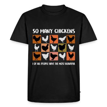 J’ai les plus belles poules - T-shirt Premium bio Homme - noir - Devant - Nico (187cm)