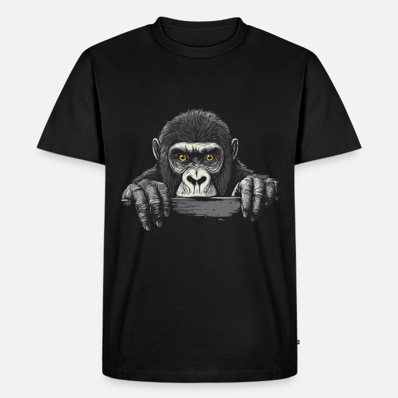 Gorilla - Männer Premium Bio T-Shirt - Schwarz