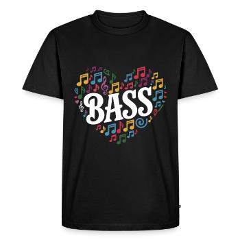 Cœur et basse - T-shirt Premium bio Homme - noir - Devant - Nico (187cm)