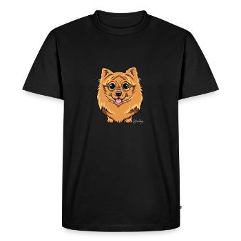 Kleinspitz Fluffy VI - Men's Premium Organic T-Shirt - black - Front - Nico (187cm)