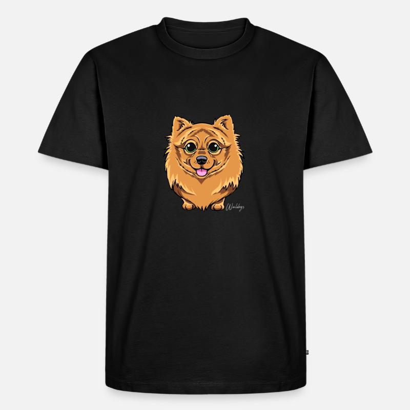 Kleinspitz Fluffy VI - Männer Premium Bio T-Shirt - Schwarz