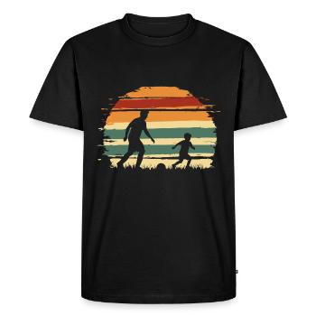 Père et fils football vintage - T-shirt Premium bio Homme - noir - Devant - Nico (187cm)