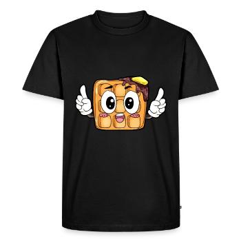 Gaufres Manger Gourmet Cadeau - T-shirt Premium bio Homme - noir - Devant - Nico (187cm)