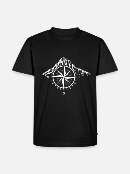 Compass - Mountain - (8) - Men's Premium Organic T-Shirt - black