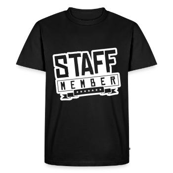 staff member - T-shirt Premium bio Homme - noir - Devant - Nico (187cm)