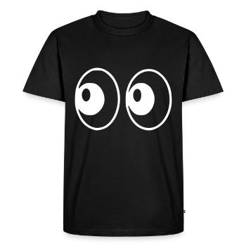Emoji yeux croquis blanc - T-shirt Premium bio Homme - noir - Devant - Nico (187cm)