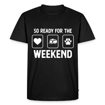 Si prêt pour le week-end - Dogpaw - Campin - T-shirt Premium bio Homme - noir - Devant - Nico (187cm)
