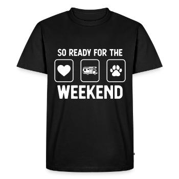 Si prêt pour le week-end - Dogpaw - Campin - T-shirt Premium bio Homme - noir - Devant - Nico (187cm)