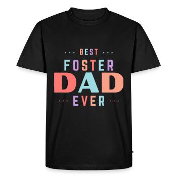 Fête des pères Meilleur père adoptif de tous les temps beau-parent - T-shirt Premium bio Homme - noir - Devant - Nico (187cm)