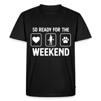 Tellement prêt pour le week-end - Dog Paw - Fitnes - T-shirt Premium bio Homme - noir - Devant - Nico (187cm)