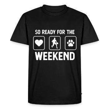 So Ready for the Weekend - Dog's Paw - Basket - Men's Premium Organic T-Shirt - black - Front - Nico (187cm)