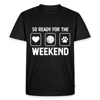 So Ready for the Weekend - Dog's Paw - Basket - Men's Premium Organic T-Shirt - black - Front - Nico (187cm)