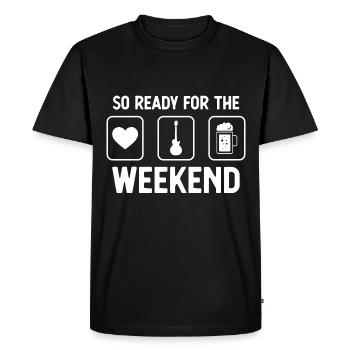 So ready for the weekend - Beer - Guitar - - Men's Premium Organic T-Shirt - black - Front - Nico (187cm)