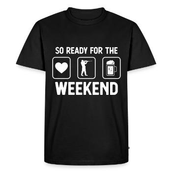 Tellement prêt pour le week-end - bière - gars sur le - T-shirt Premium bio Homme - noir - Devant - Nico (187cm)