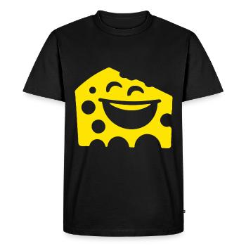 Laughing Cheese – Conception de fromage amusante - T-shirt Premium bio Homme - noir - Devant - Nico (187cm)
