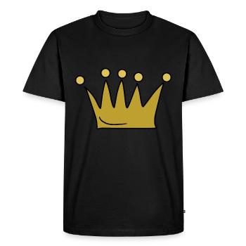 Emoji crown crowns sketch gold - Men's Premium Organic T-Shirt - black - Front - Nico (187cm)