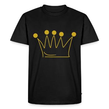 Emoji crown crowns sketch gold - Men's Premium Organic T-Shirt - black - Front - Nico (187cm)